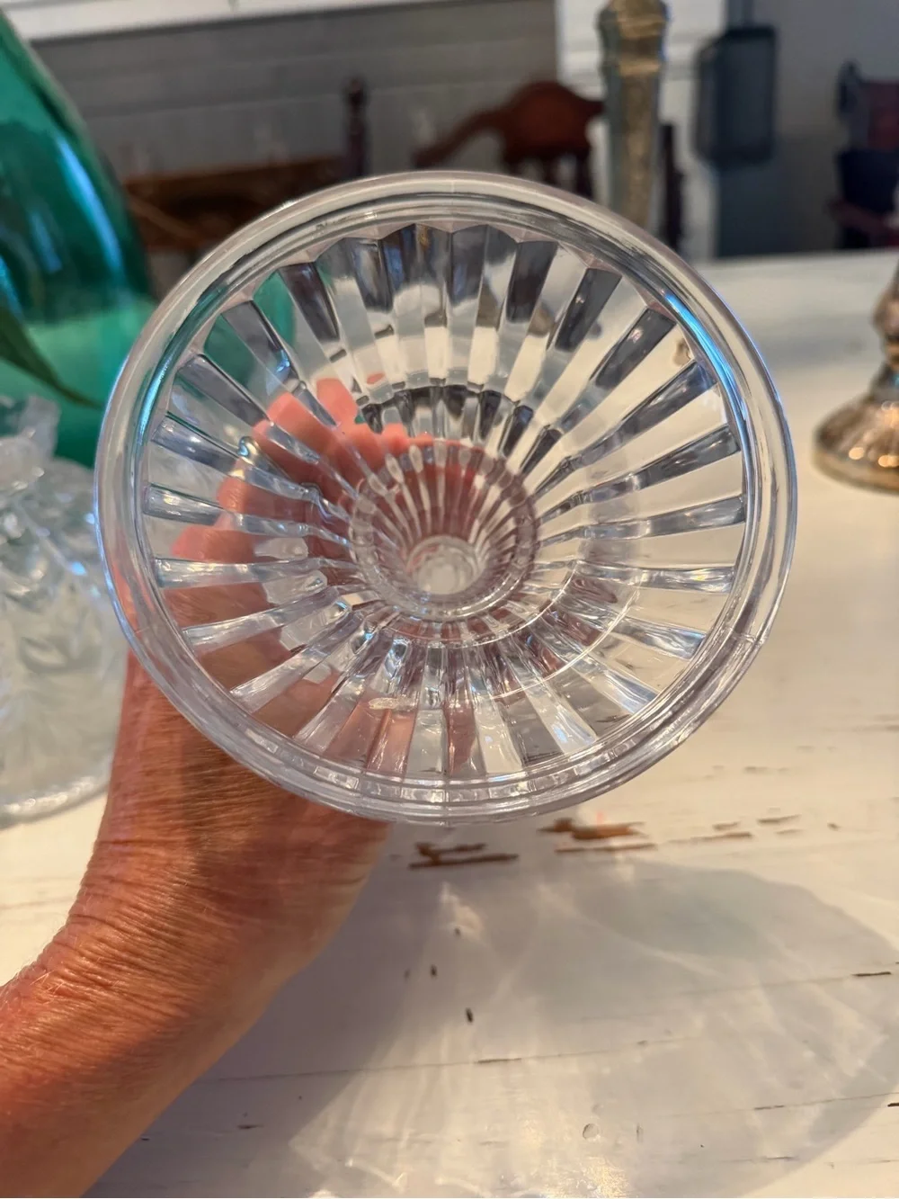 Vintage clear cut crystal fairy lamp